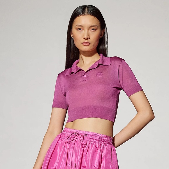 Ralph Lauren collection pink cropped polo - Picture 1 of 4